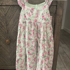 Janie and Jack Floral Pink and Green Kids Dress